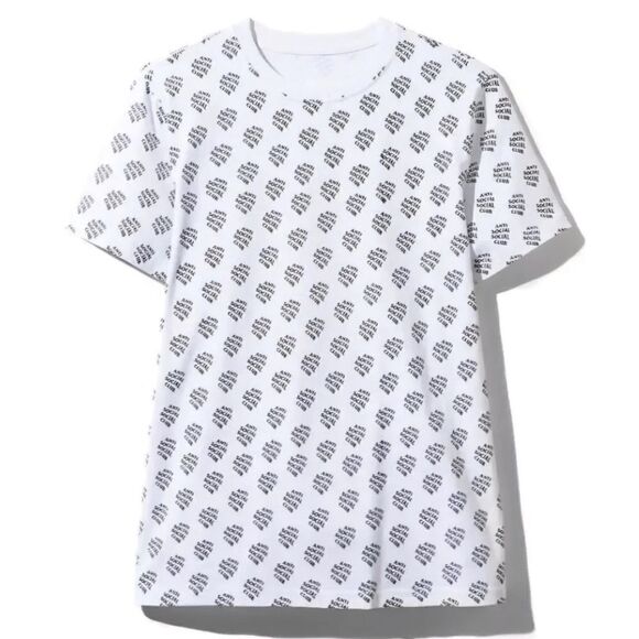 NWOT NEW ANTI SOCIAL SOCIAL CLUB OVER YOU WHITE LOGO T-SHIRT MEDIUM STREETWEAR - Picture 1 of 5